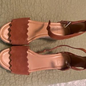 J Crew Suede Platform Espadrilles “Spice” size 9 with ankle strap new in box